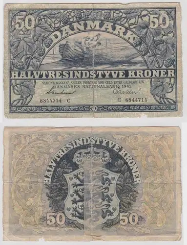 50 Kronen Banknote Dänemark 1942 Pick 32 (154150)