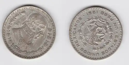 1 Pesos Silber Münze Mexiko J. M. Morelos 1961 (154471)