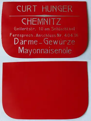 Reklame Teigschaber Teigkarte Werbung Curt Hunger Chemnitz Därme-Gewürz (105184)