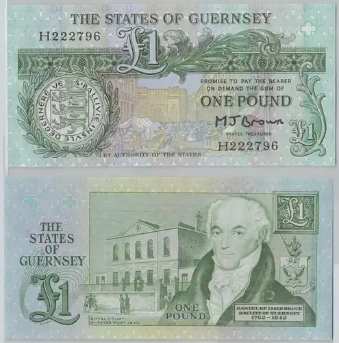 1 Pound Pfund Banknote Guernsey bankfrisch UNC (146492)