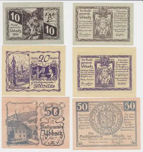 10, 20 und 50 Heller Banknote Ybbsitz 01.05.1920 (154673)