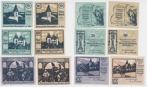 6x 10, 20, und 50 Heller Banknote Kematen an der Krems (139585)