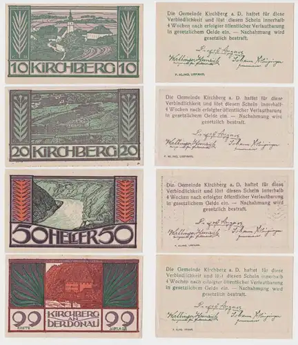 10, 20, 50 und 99 Heller Banknote Kirchberg a.d. Donau (136223)