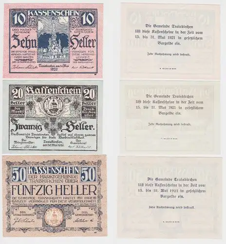 10, 20 und 50 Heller Banknote Traiskirchen 30.05.1920 (132028)