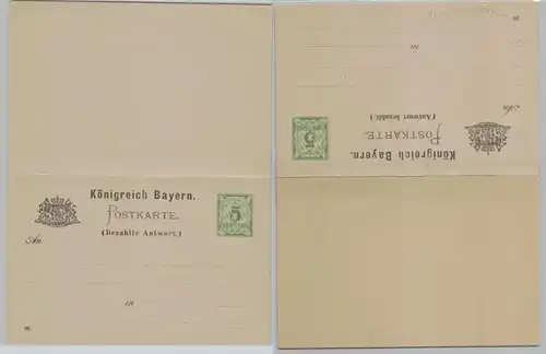61740 GS Postkarte mit Antwort P46/04 Bayern 5 Pfennig um 1898
