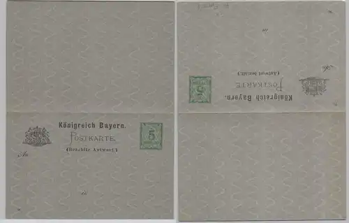 88405 GS Postkarte mit Antwort P40/01 Bayern 5 Pfennig um 1890