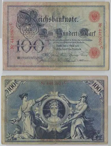 100 Mark Reichsbanknote Deutsches Reich 17.April 1903 (150510)