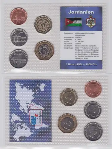 Kursmünzsatz KMS 5 Münzen Jordanien Stgl. im Blister (154560)