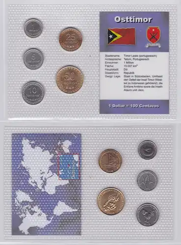 Kursmünzsatz KMS 5 Münzen Osttimor Stgl. im Blister (154326)