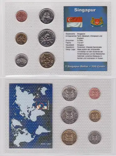 Kursmünzsatz KMS 6 Münzen Singapur Stgl. im Blister (158816)
