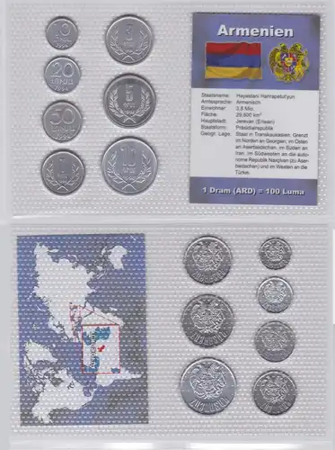 Kursmünzsatz KMS 7 Münzen Armenien Stgl. im Blister (151280)