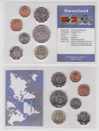 Kursmünzsatz KMS 7 Münzen Swasiland Stgl. im Blister (131648)