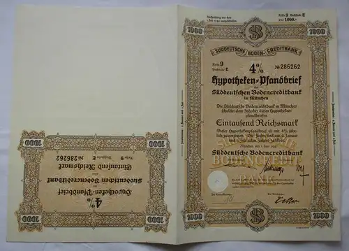 1000 RM Pfandbrief Süddeutsche Bodencreditbank München 1. Juni 1941 (156146)