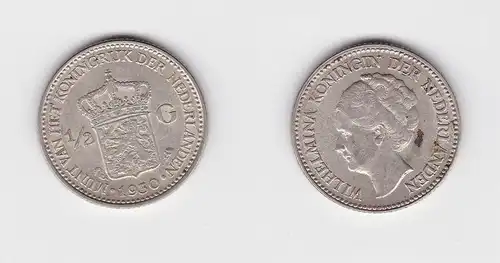 1/2 Gulden Silber Münze Niederland 1930 (132932)