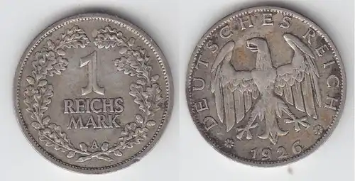 1 Reichsmark Silber Münze Weimarer Republik 1926 A (104379)