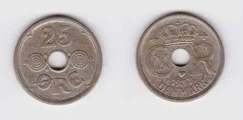 25 Öre Kupfer Nickel Münze Dänemark 1937 (130187)