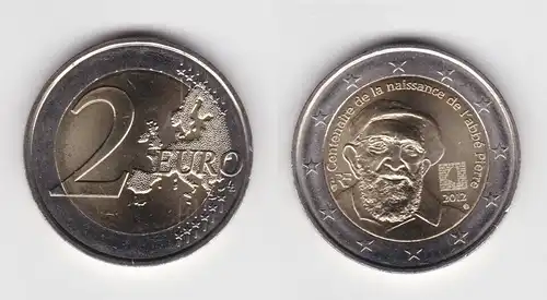 2 Euro Bi-Metall Münze Frankreich 2012 Abbe Pierre (131240)