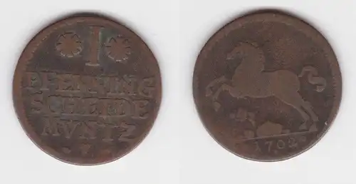 1 Pfennig Kupfer Münze Braunschweig-Lüneburg-Celle 1702 (142812)