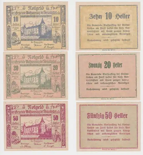 10, 20 und 50 Heller Banknote Wolfpassing bei Steinakirchen (148959)
