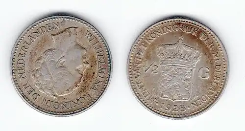 1/2 Gulden Silber Münze Niederland 1928 (125067)
