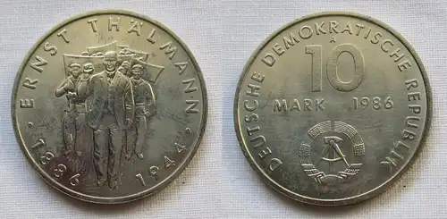 DDR Gedenk Münze 10 Mark Ernst Thälmann 1986 (124104)