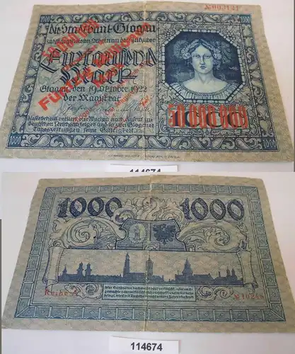 50 Millionen Mark Banknote Inflation Stadt Glogau in Schl. 27.9.1923 (114674)