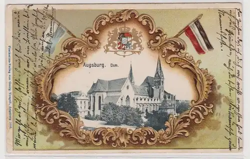 99634 Präge Patriotika AK Augsburg - Dom 1902
