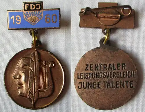 DDR FDJ Abzeichen Leistungsvergleiche junger Talente 1960 in Bronze (142178)