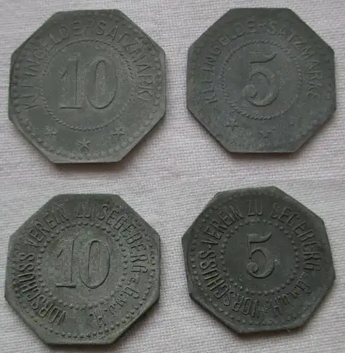 5 + 10 Pfennig Zink Münze Notgeld Vorschuss-Verein zu Segeberg GmbH (152279)