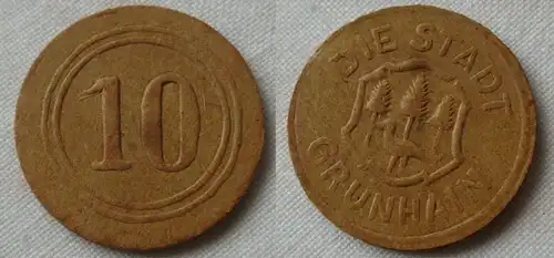 10 Pfennig Papp Notmünze Notgeld Die Stadt Grünhain (155756)