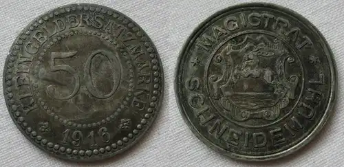 50 Pfennig Eisen Notgeld Münze Magistrat Schneidemühl Posen 1916 (152566)