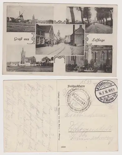 96903 Mehrbild Ak Gruß aus Leffinge Windmühle usw. 1916