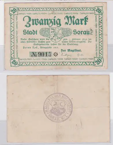 20 Mark Mark Banknote Kriegsnotgeld Stadt Sorau N.-L. 1918 (126252)