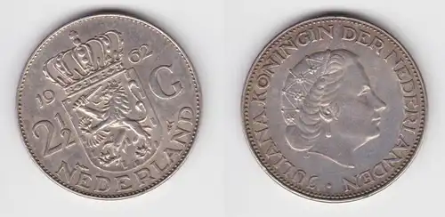 2 1/2 Gulden Silber Münze Niederland 1962 (155074)