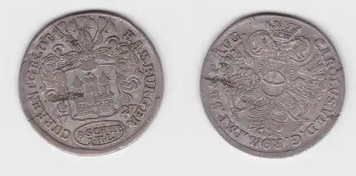 8 Schilling Silber Münze Hamburg 1727 IHL f.ss (154218)