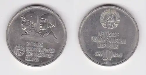 DDR Gedenk Münze 10 Mark 30 Jahre Kampfgruppen der Arbeiterklasse 1983 (160603)