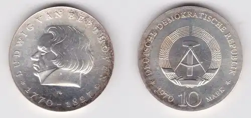 DDR Gedenk Silber Münze 10 Mark Ludwig van Beethoven 1970 (160444)