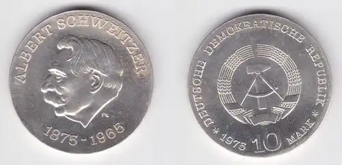 DDR Gedenk Silber Münze 10 Mark Albert Schweitzer 1975 (160608)
