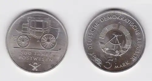 DDR Gedenk Münze 5 Mark 500 Jahre Postwesen 1990 (160929)