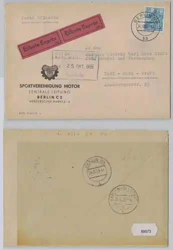 89573 Reklame Briefumschlag Berlin Sportvereinigung Motor zentrale Leitung 1955