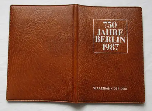 DDR 750 Jahre Berlin,Offizieller Folder m. 4 Münzen & Token,Staatsbank (161132)