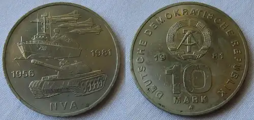 DDR Gedenk Münze 10 Mark 25 Jahre Nationale Volksarmee NVA 1981 Stgl. (135912)