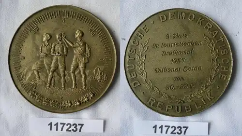 DDR Medaille 3.Platz im Touristischen Dreikampf Dübener Heide 1957 (117237)