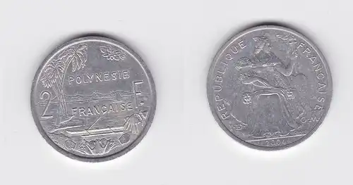 2 Franc Aluminium Münze Französisch Polynesien 2004 (119801)