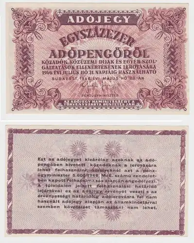 100 000 Kronen Banknote Ungarn 1946 Pick 144e (153355)