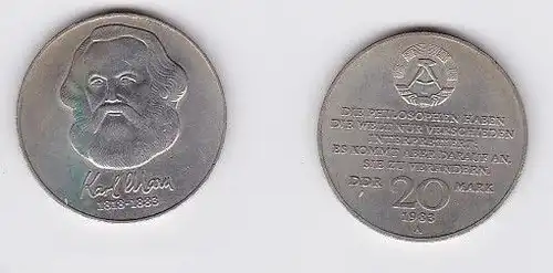 DDR Gedenk Münze 20 Mark Karl Marx 1983 (118824)