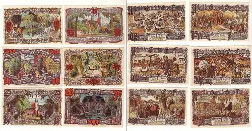 6 Banknoten Notgeld Gemeinde Groß-Flottbek 1921 (114391)