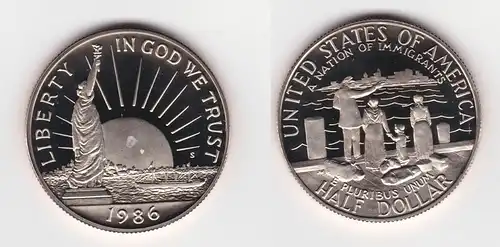 1/2 Dollar Münze USA 1986 Ellis Island 100 Jahre Freiheitsstatue (137739)