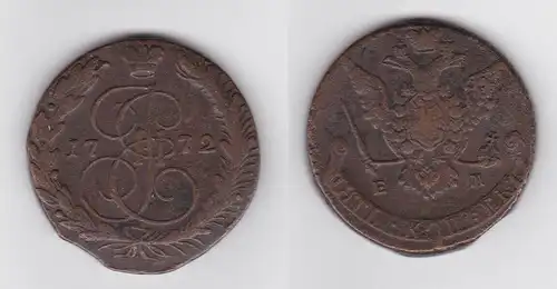 5 Kopeke Kupfer Münze Russland 1772 Katharina II. (142693)