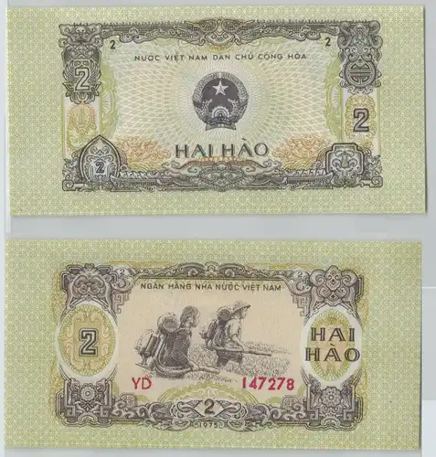 2 Hao Banknote Vietnam 1975 Pick 78 UNC (140026)